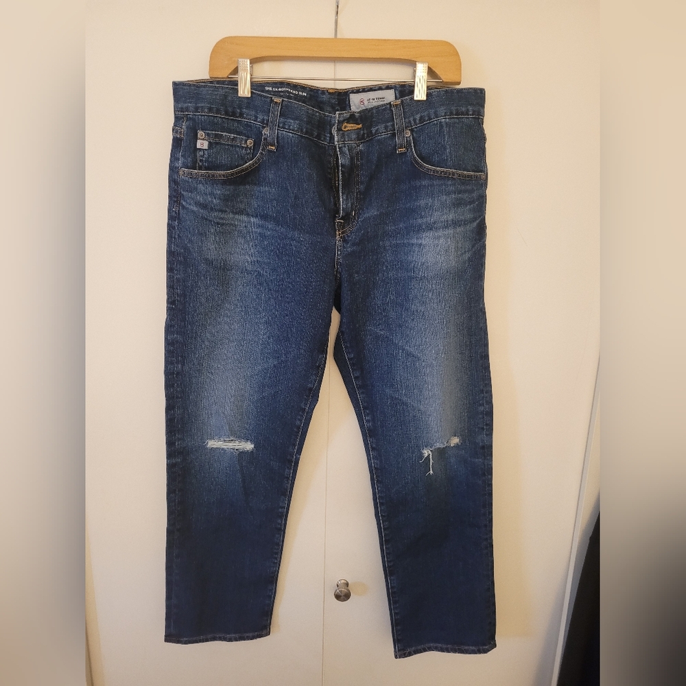 AG Adriano Goldschmied Blue Ankle Cropped Jeans